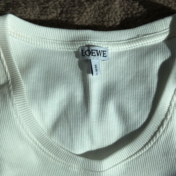 Loewe Cream Ribbed Logo Tank Top - Picture 2 of 2
